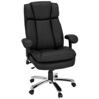 Chefsessel Builder XXL Armstützen Schwarz 180 kg - Silberfarben/Schwarz, MODERN, Kunststoff/Textil (77/123/84cm) - MID.YOU