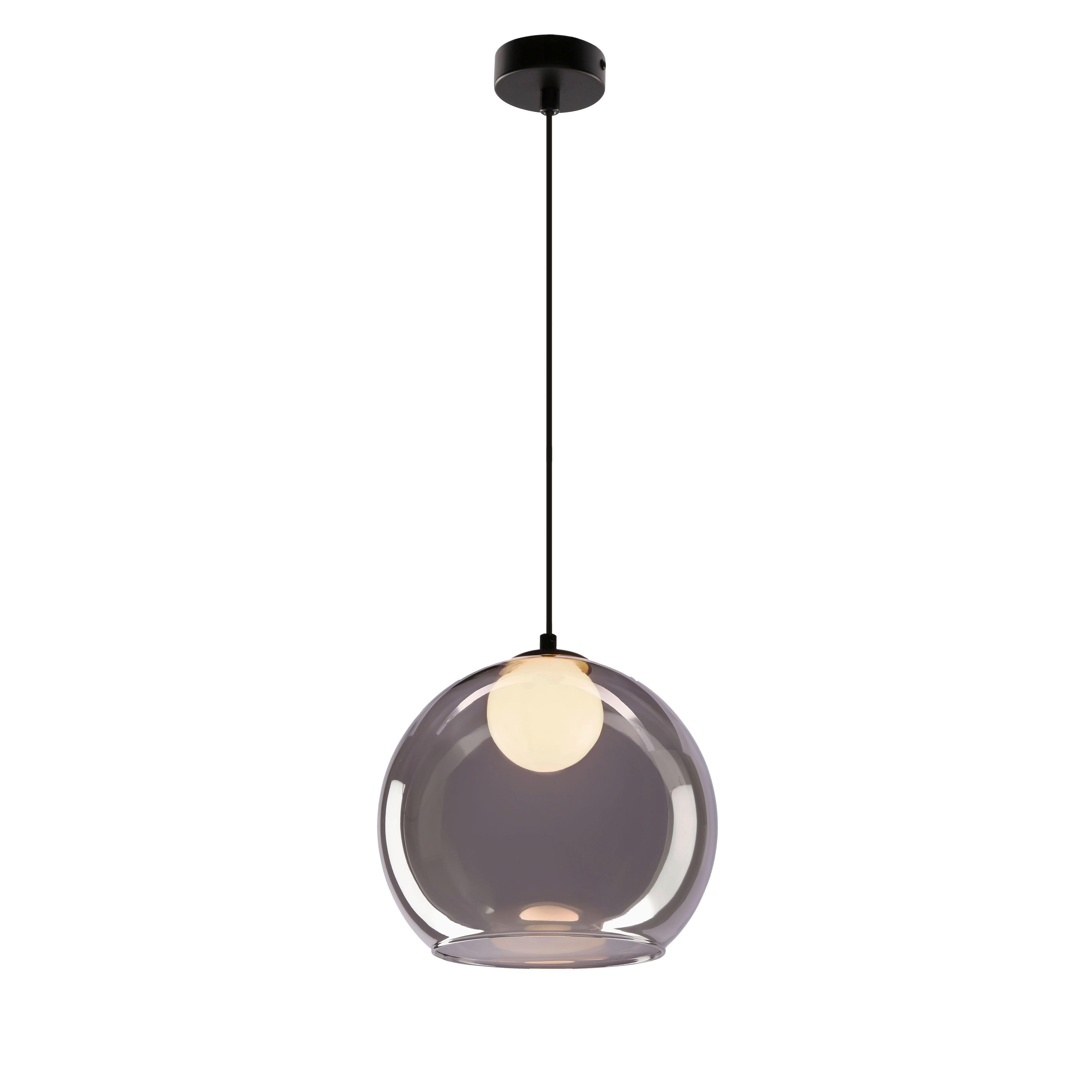 PENDELLEUCHTE 31-38333 BRIN - Schwarz/Weiß, Design, Glas/Metall (23/23/100cm)
