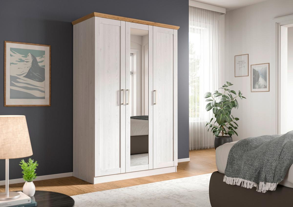 Drehtürenschrank Florenz Sibiu Lärche B: 124 Cm - MODERN, Holzwerkstoff (124/185/54cm) - MID.YOU