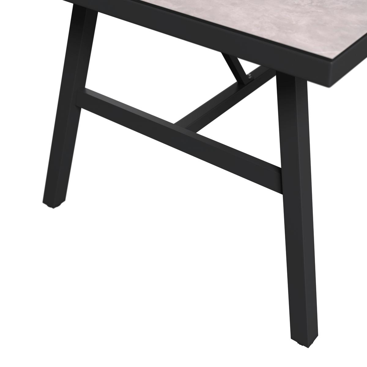 Loungegarnitur Peru - Dunkelgrau/Hellgrau, MODERN, Glas/Textil (187/241,5cm) - Beldano