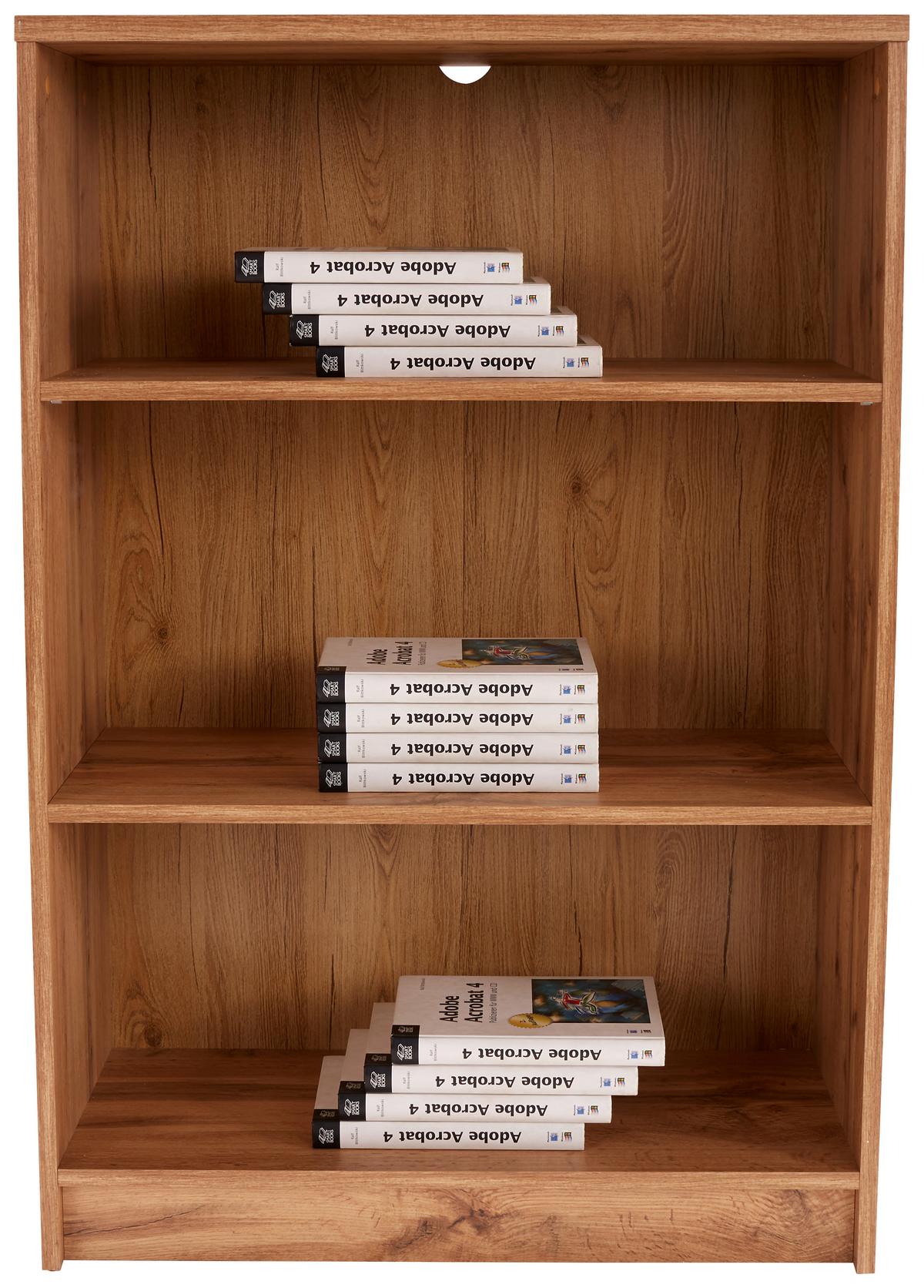 Regal 4-You New B 74 cm, Eiche Dekor - Eichefarben/Schwarz, MODERN, Holzwerkstoff (74/111,5/34,6cm)
