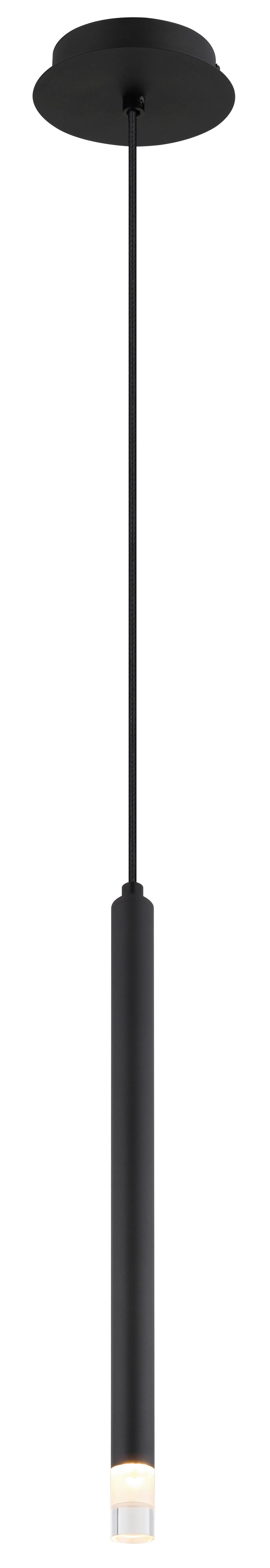 Hängeleuchte 15629-1 - Klar/Schwarz, Basics, Kunststoff/Textil (12/120cm) - Globo