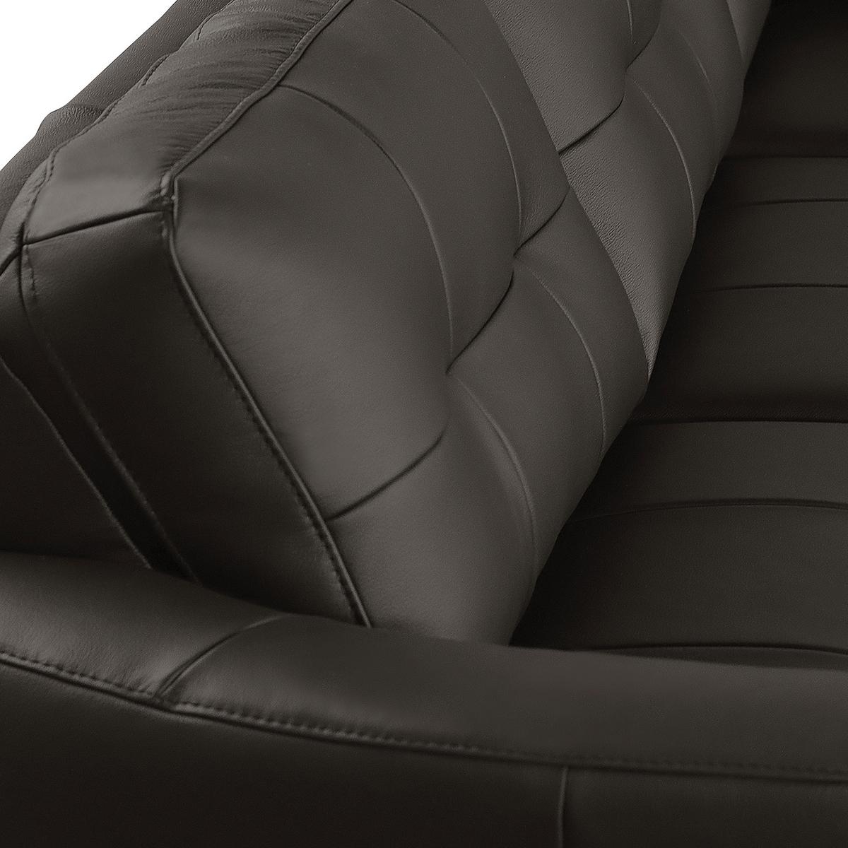 Ecksofa Nordic Dunkelbraun S: 236x190 cm - Dunkelbraun/Buchefarben, Design, Leder/Textil (236/190cm) - Livetastic