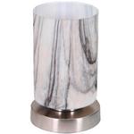 Tischlampe Bastiane Nickelfarben Touch-Funktion - Silberfarben/Weiß, ROMANTIK / LANDHAUS, Glas/Metall (12/19,5cm) - James Wood