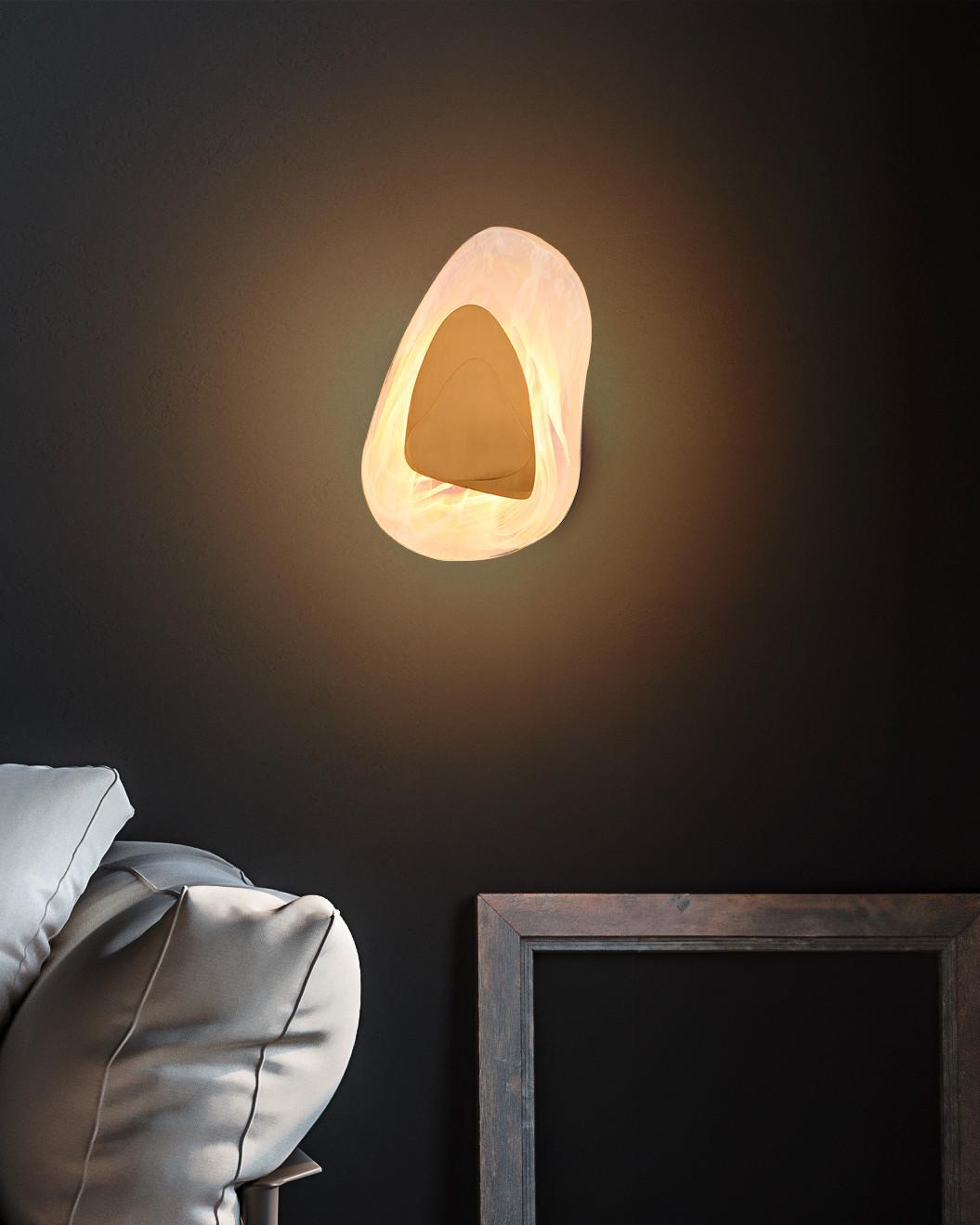 LED-Wandleuchte 78411m Dorsey - Klar/Messingfarben, Design, Glas/Metall (20,3/31,5cm) - Globo