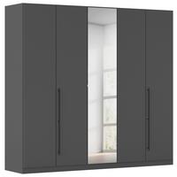Kleiderschrank Safari mit Spiegel B: 226 cm - Grau, KONVENTIONELL, Holzwerkstoff (226/210/54cm)