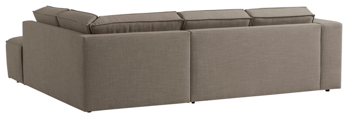 Ecksofa Dice Taupe/Grau 275x220 cm - Taupe/Schwarz, MODERN, Textil (275/220cm) - Trendmanufaktur