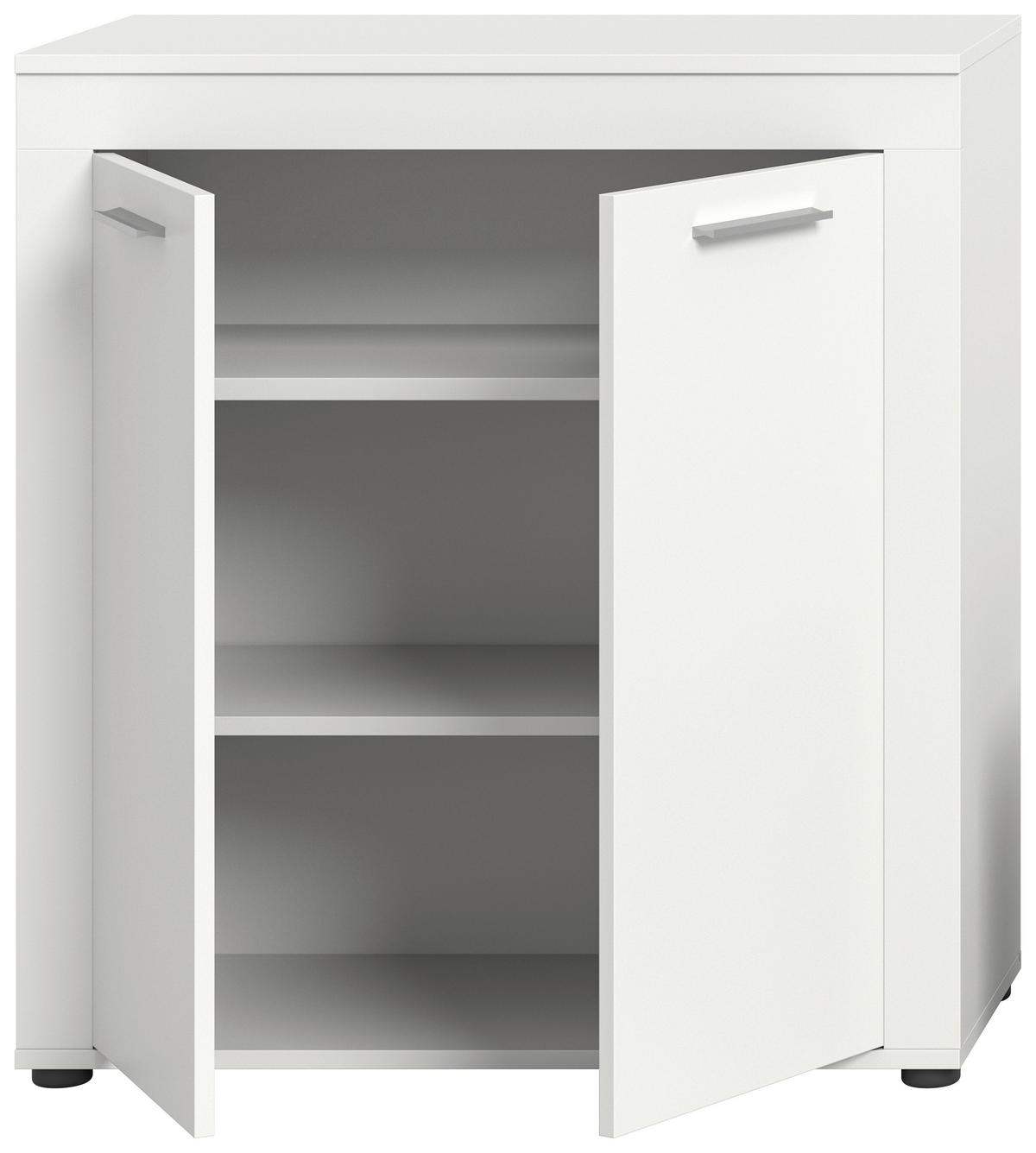 Highboard Jam Weiß B: 80 Cm - Schwarz/Weiß, Design, Holzwerkstoff (80/88/35cm) - MID.YOU