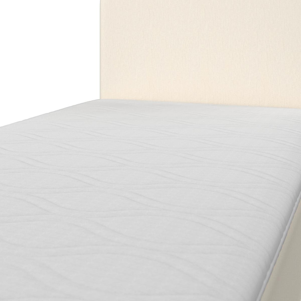 Boxspringová posteľ VIDA 90x200, krémová, s topperom - čierna/slonovinová, Modern, drevo/textil (90/200cm) - Bessagi Home