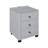 Nachtkästchen Elysia Hellgrau, B: 48cm - Hellgrau, Trend, Glas/Holz (48/68/45,5cm) - Luca Bessoni