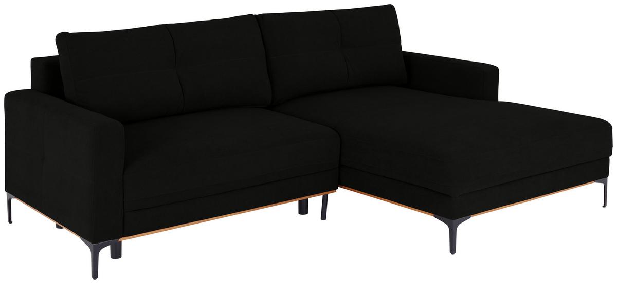 Rohová sedačka BERGAMO, pravá, černá - černá, Moderní, kov/textil (238/162cm) - Ondega
