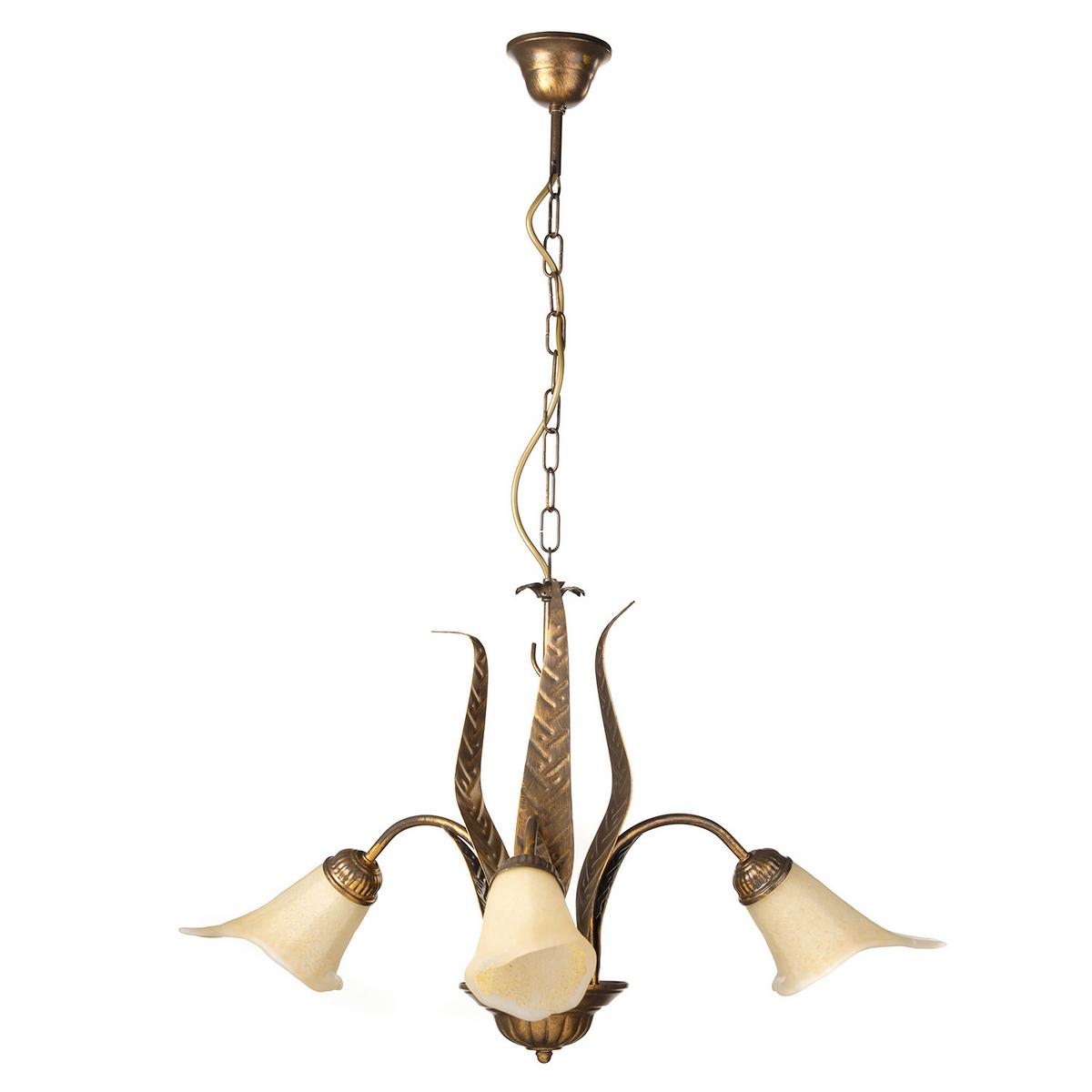 Kronleuchter 4230/3 - Bronzefarben, KONVENTIONELL, Glas/Metall (65/65/100cm)