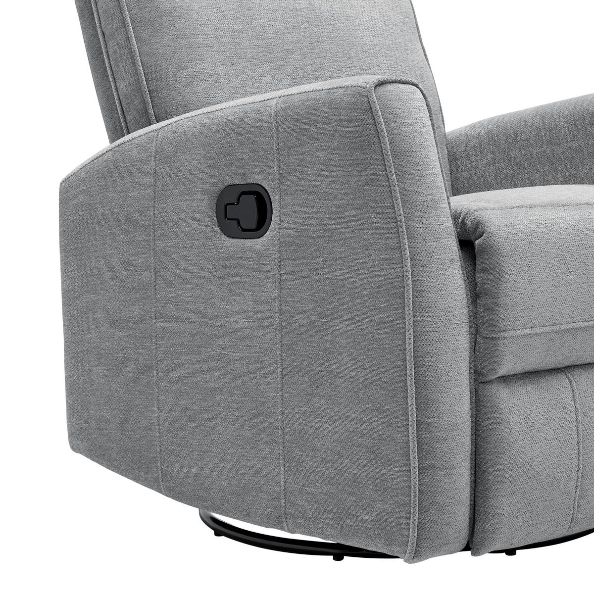 Relaxačné kreslo MELINDA, sivá tkanina, max. 140 kg - čierna/sivá, Konventionell, kov/drevo (76/103/96cm) - Mömax