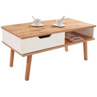 Couchtisch Holz mit Stauraum Turin 6, Weiß/ Eiche Dekor - Eichefarben/Weiß, MODERN, Holz/Holzwerkstoff (110/50/50cm)