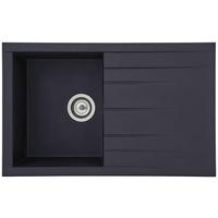 Spüle Respekta Houston Kunststein Bxt: 80x50 Cm - Schwarz, Trend, Glas/Kunststoff (80/21/50cm) - Respekta
