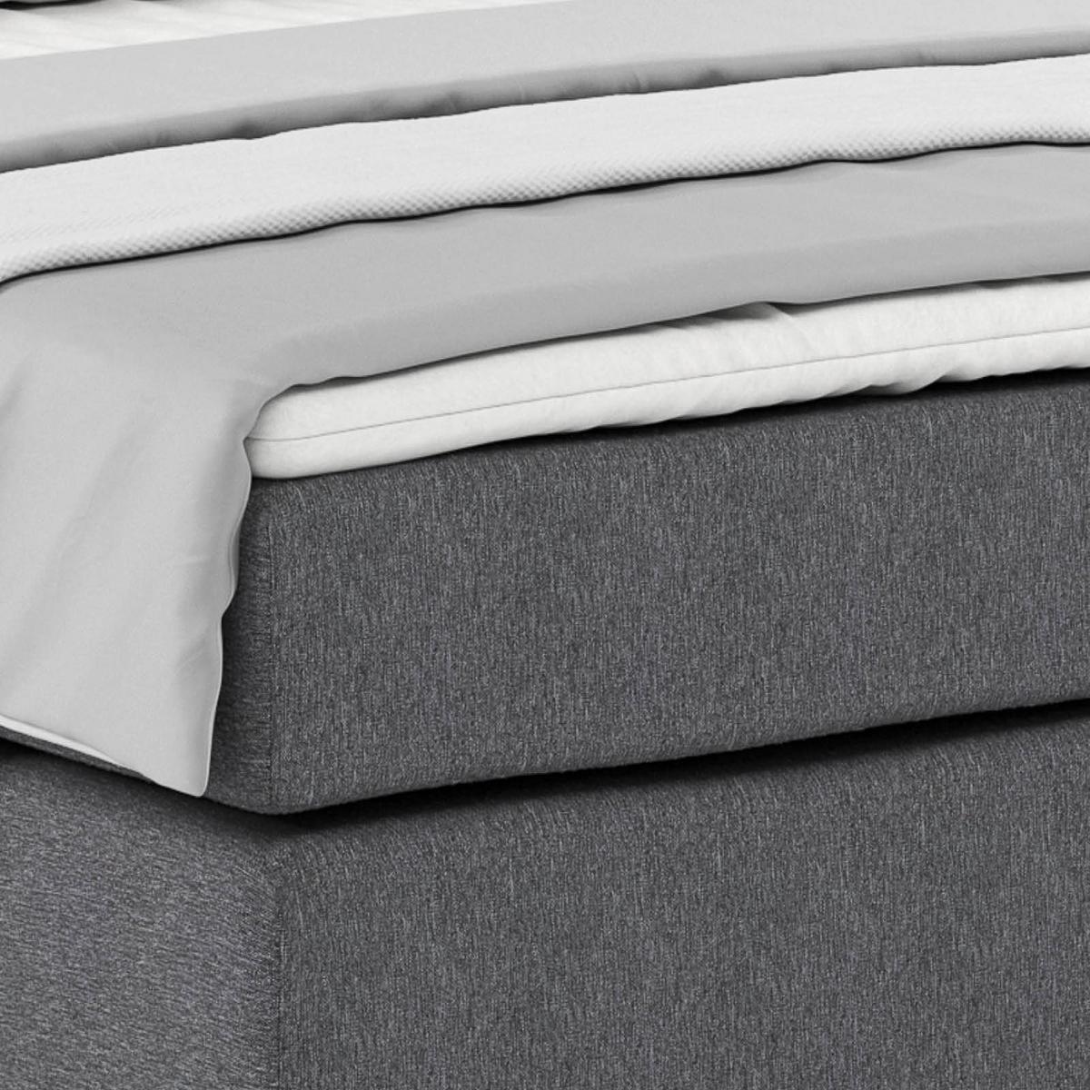 Postel Boxspring Nero 140x200 cm, tmavě šedá - šedá/barvy chromu, Konvenční, kov/textil (140/200cm)