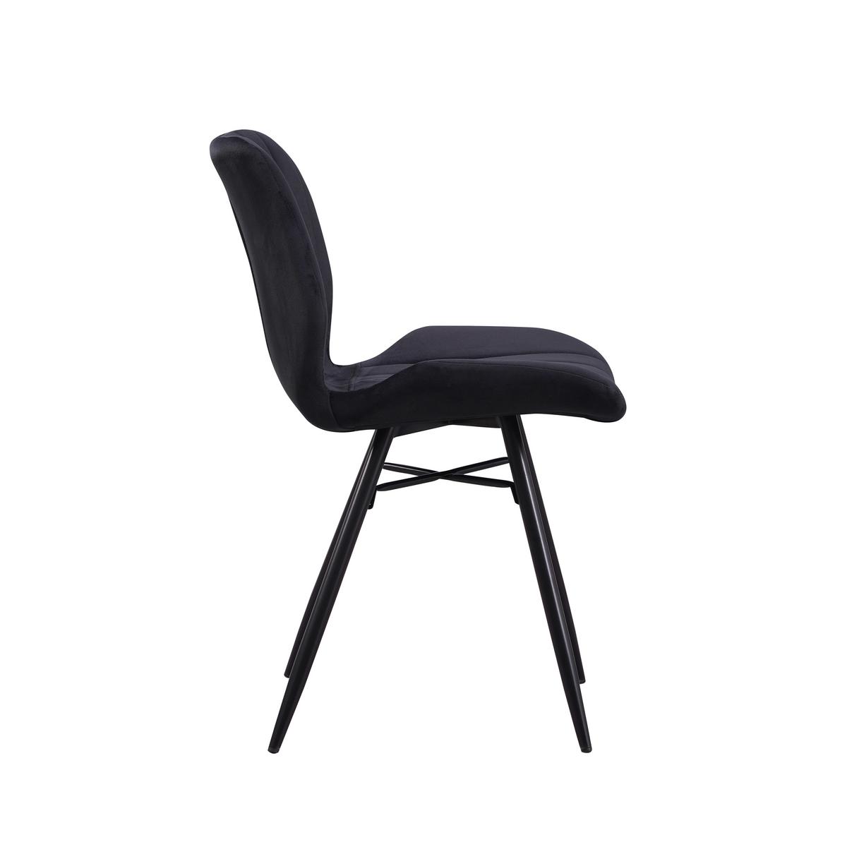 Stuhl-Set Barron Schwarz B: 47 cm - Schwarz, MODERN, Textil/Metall (47/82/55cm) - MID.YOU