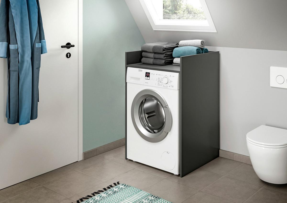 Skrinka na práčku Free Antracit - biela/antracitová, Basics, kompozitné drevo/plast (66/101/60cm) - MID.YOU