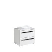 Éjjeliszekrény Ksanti - fehér/magasfényű fehér, Basics, faalapú anyag (262,5/224/65,5cm)