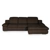 Ecksofa Isona Braun Chenille - Chromfarben/Braun, Design, Textil (286/165cm) - Livetastic