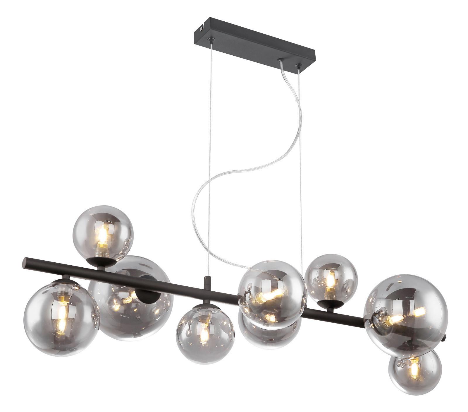 LED-Hängeleuchte 56133-9h Riha - Schwarz, Design, Glas/Metall (86/36/120cm) - Globo