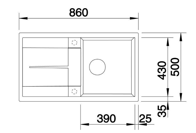 Granitový drez BLANCO METRA 5 S - (86/50/19cm) - Blanco