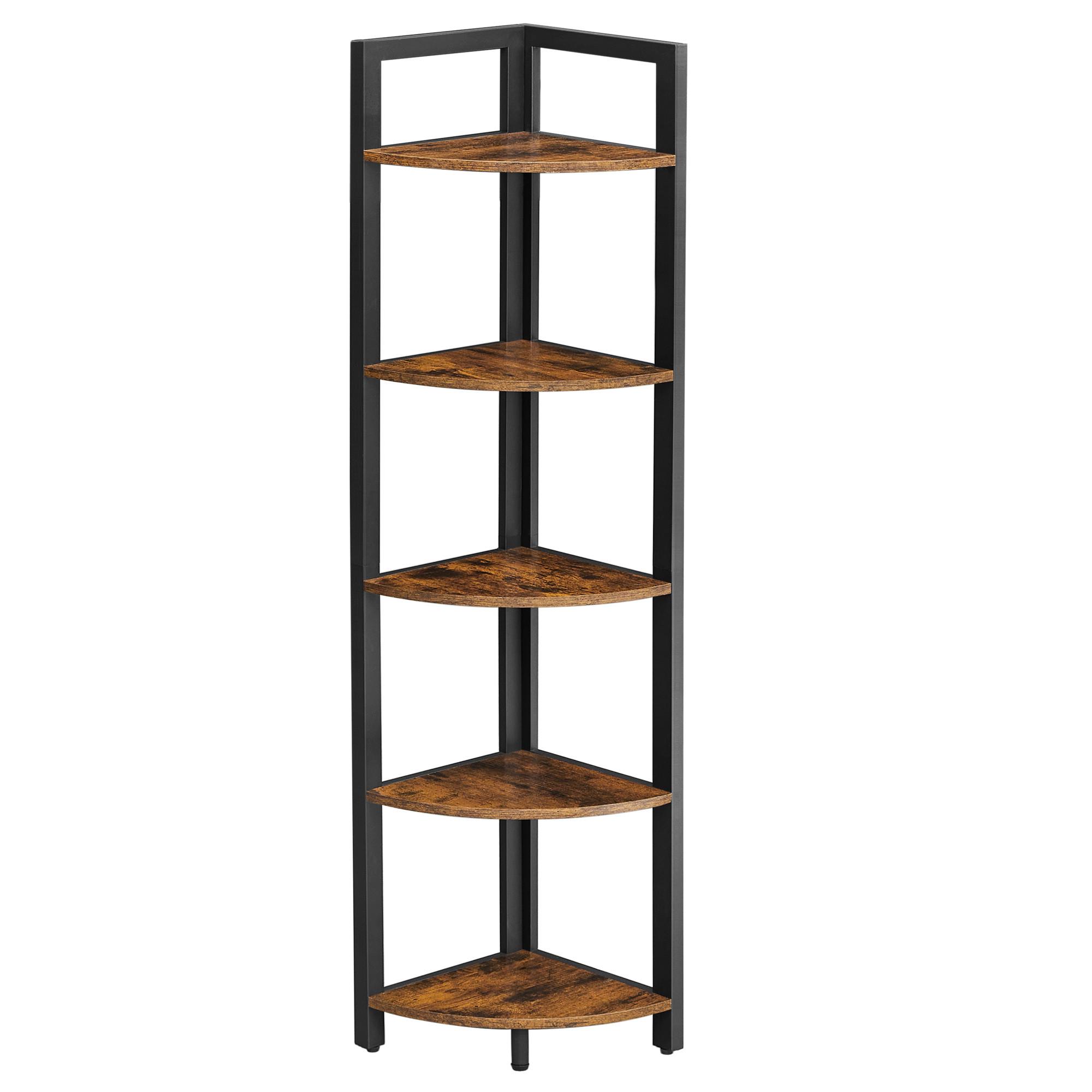 Eckregal Iron B: 30 cm, Braun/Schwarz - Schwarz/Braun, LIFESTYLE, Holzwerkstoff/Metall (30/150/30cm) - Boxxx