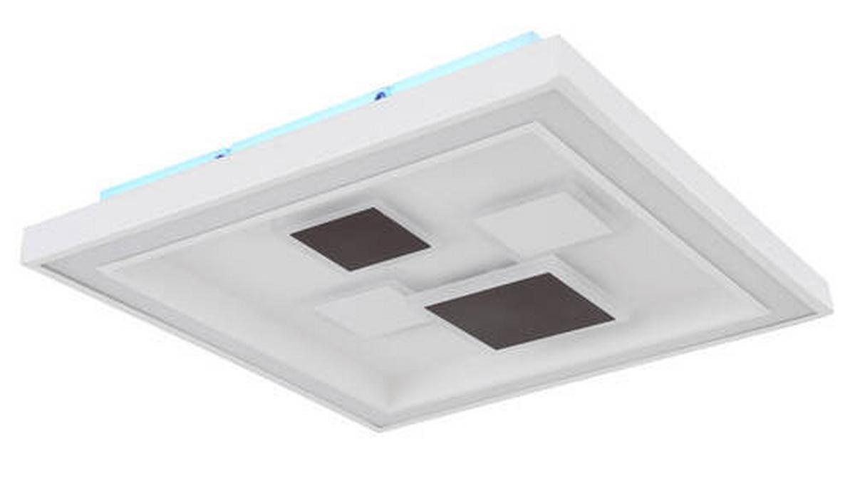 LED-Deckenleuchte 48405-50qsh - Anthrazit/Opal, Design, Kunststoff/Metall (48/48/7cm) - Globo