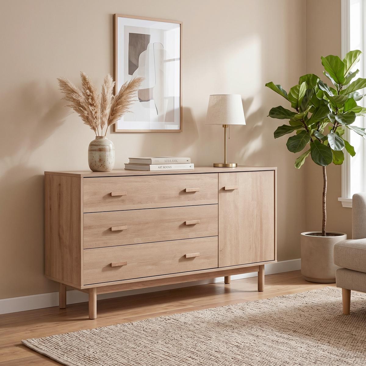 SIDEBOARD Melanie Eichefarben B: 144cm - Eichefarben, Design, Holzwerkstoff/Metall (144/80/44cm) - MID.YOU