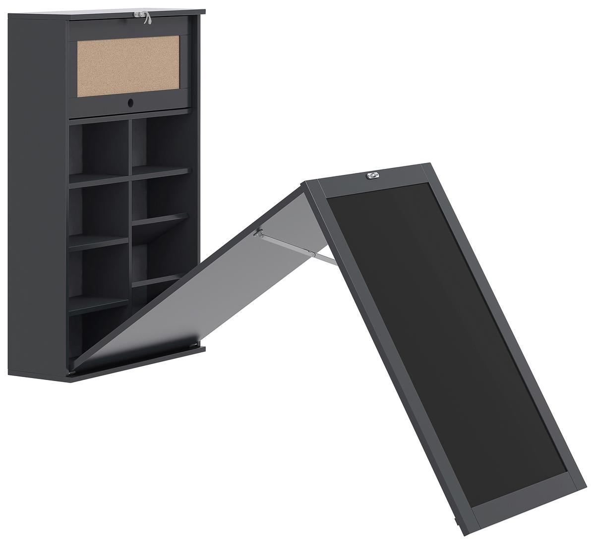 Schreibtisch Emil B402196-14 - Anthrazit, MODERN, Holzwerkstoff (50/80-156/18,5-92cm)