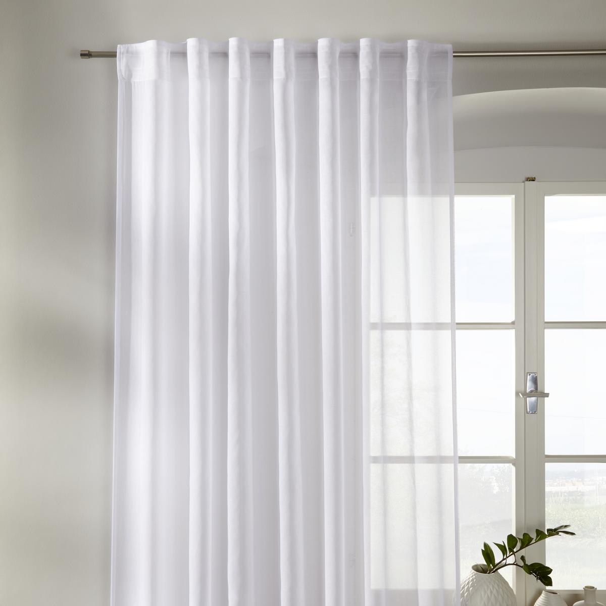 HOTOVÝ ZÁVĚS LEO TRANSPARENT 2 KS -AKT- - bílá, Konvenční, textil (140/255cm) - Premium Living