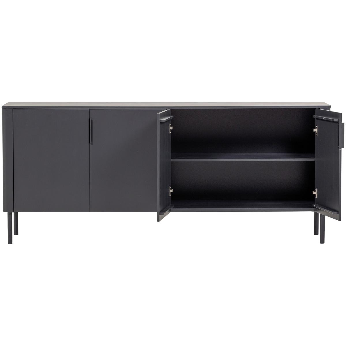 Sideboard Gunnar Schwarz B: 201 Cm - Schwarz, Design, Holz (201/85/44cm) - Livetastic