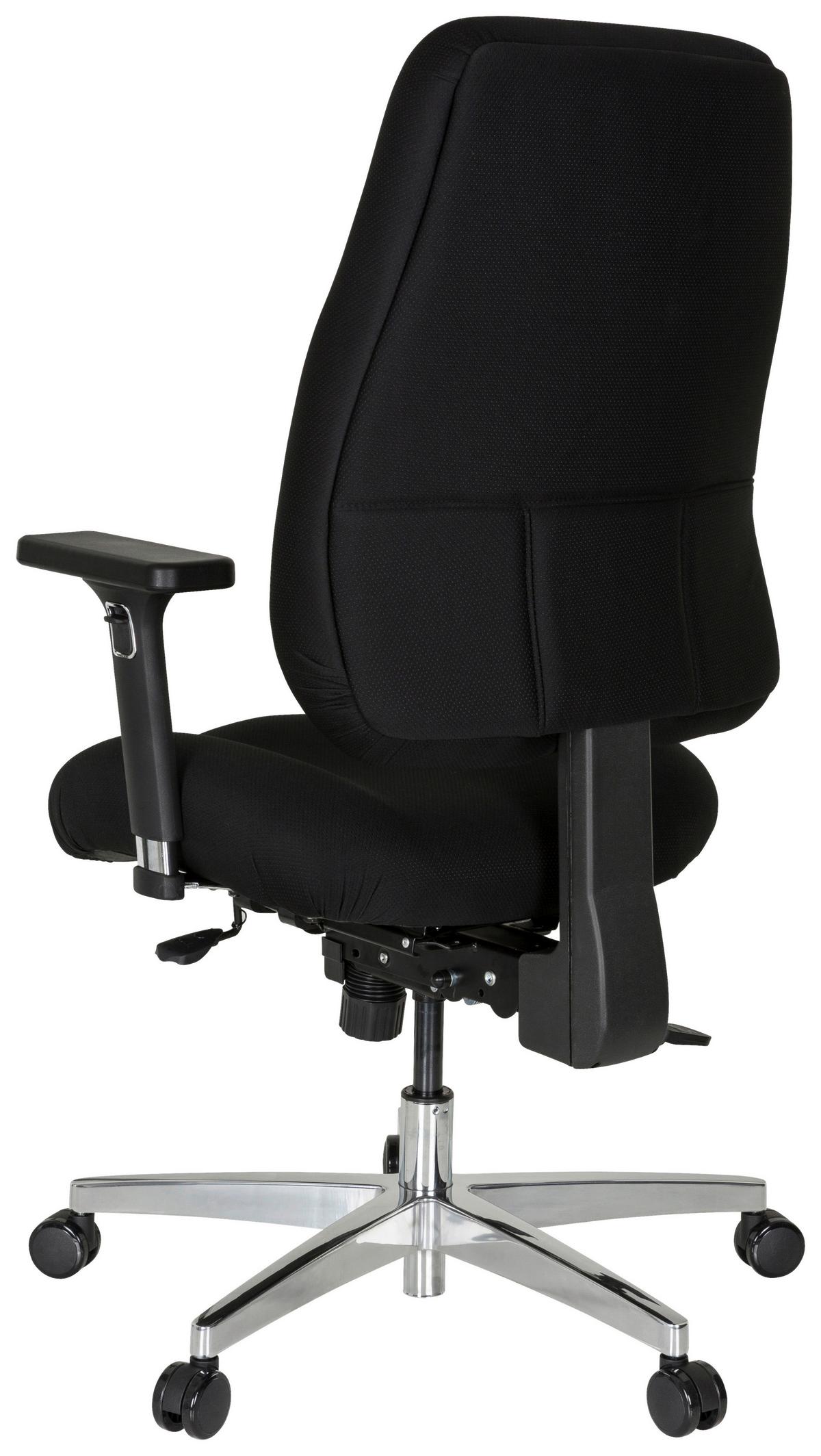 Bürostuhl Zenit Comfort Schwarz Bis 120 Kg - Silberfarben/Schwarz, Basics, Kunststoff/Textil (66/107/67cm) - MID.YOU