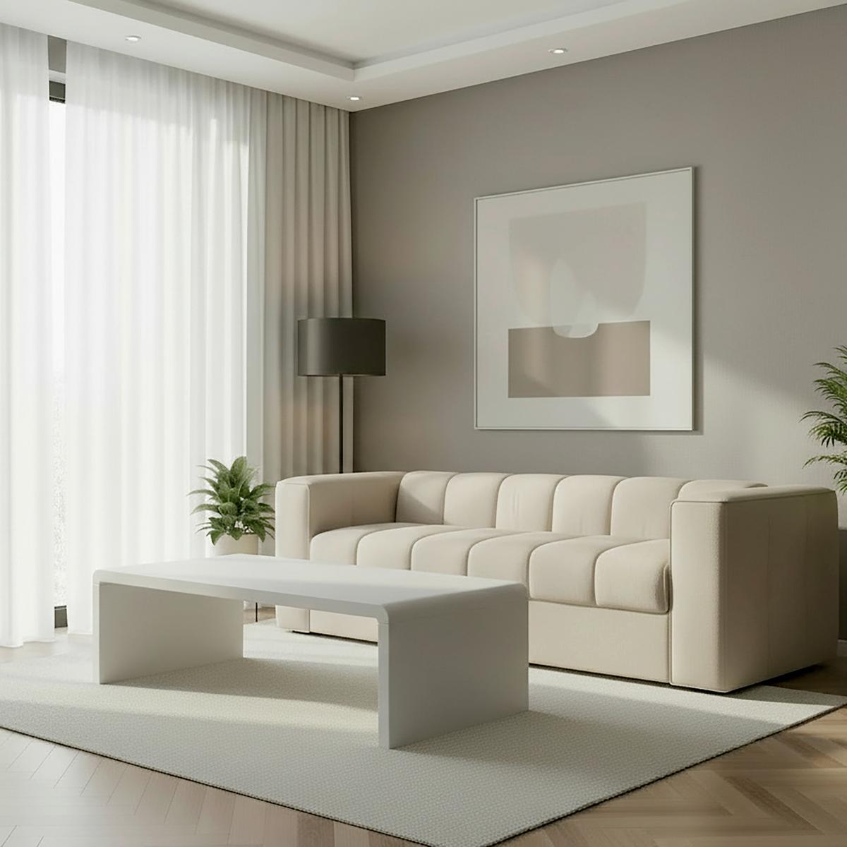Rozkladacia pohovka MIRANDA, béžová. s lôžkom na spanie - čierna/béžová, Modern, kov/drevo (207/71/98cm) - Bessagi Home