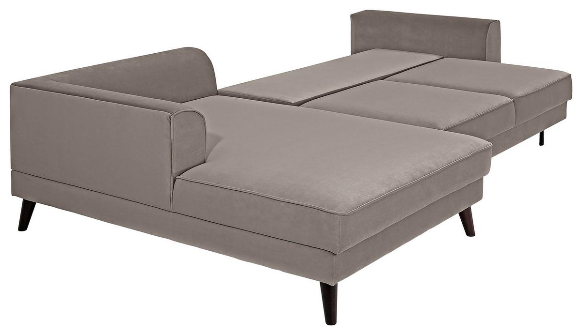 Ecksofa Mit Schlaffunktion Lumber Jack Taupe - Taupe/Wengefarben, MODERN, Textil (277/167cm) - Trendmanufaktur