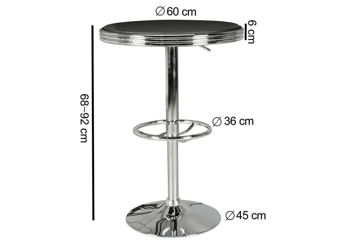 Barový stolík AMERICAN DINER 60 - strieborná, Modern (60/68cm) - MID.YOU