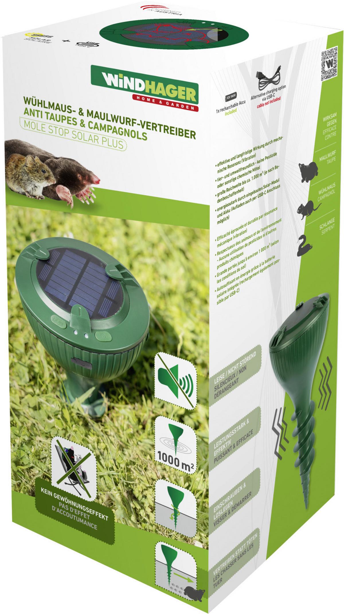 Maulwurfvertreiber 02121 Wühlmausgerät Mole Stop - Grün, Basics, Kunststoff (16/35,5/16cm) - Windhager