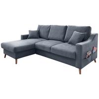 Ecksofa Mit Schlaffunktion Valentina Mit Kissen Blau - Blau/Naturfarben, KONVENTIONELL, Textil (150/228cm) - P & B