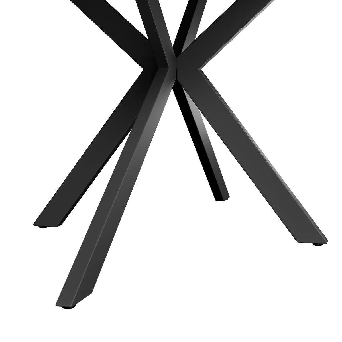 Esstisch Leon Keramik hellgrau, B: 140cm - Schwarz/Grau, Trend, Stein/Metall (140/90/75cm)