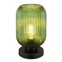 Tischleuchte 15469tg - Schwarz/Grün, KONVENTIONELL, Glas/Metall (14/24cm) - Globo