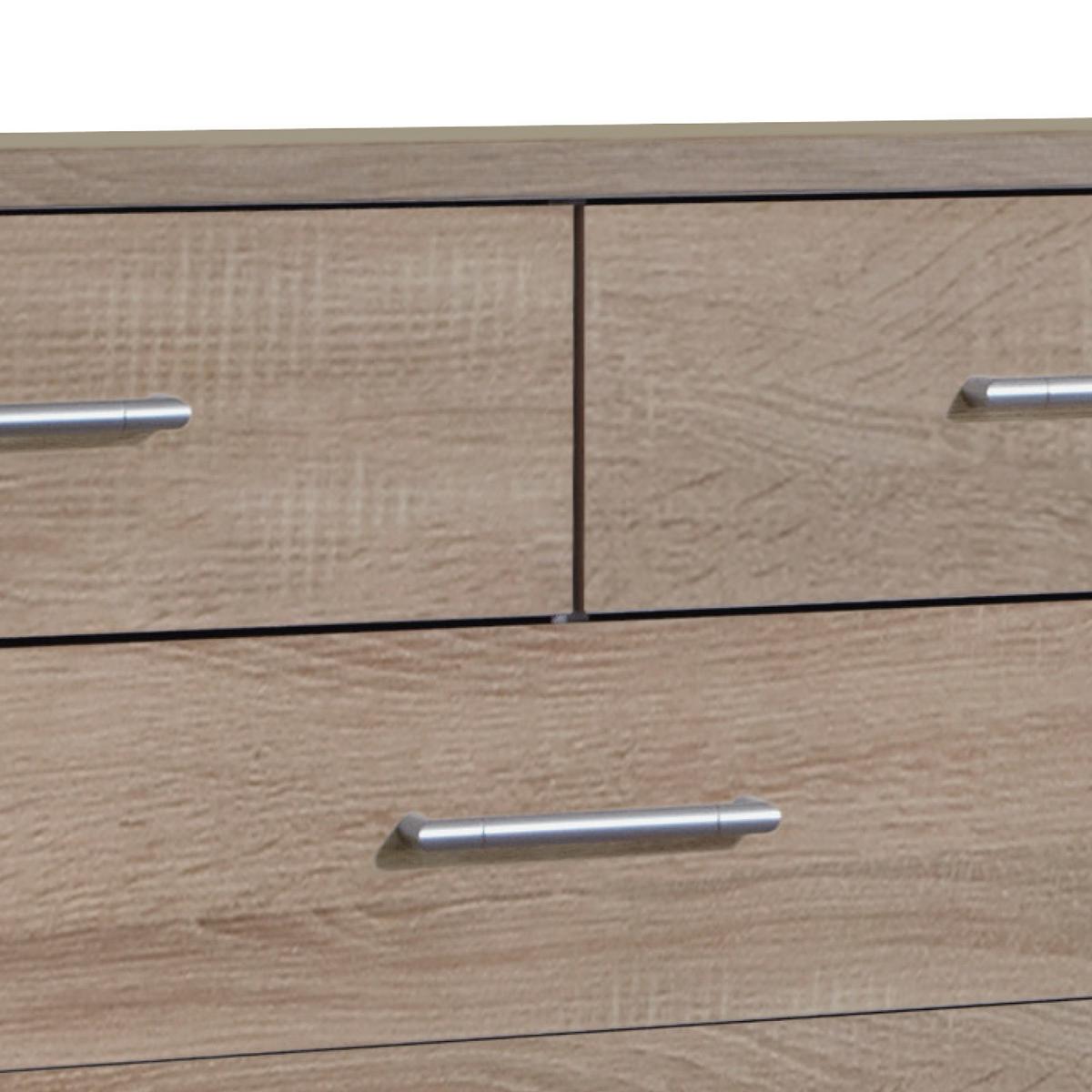 Komoda OSAKA šírka 91cm - farba duba/hliníková, Konventionell, kompozitné drevo/plast (91/106/40cm) - MID.YOU
