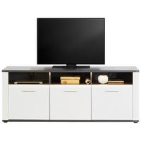 KOMODA POD TELEVIZI ALASSIO - bílá/černá, Moderní, kov/kompozitní dřevo (156,3/62/40,5cm) - Luca Bessoni