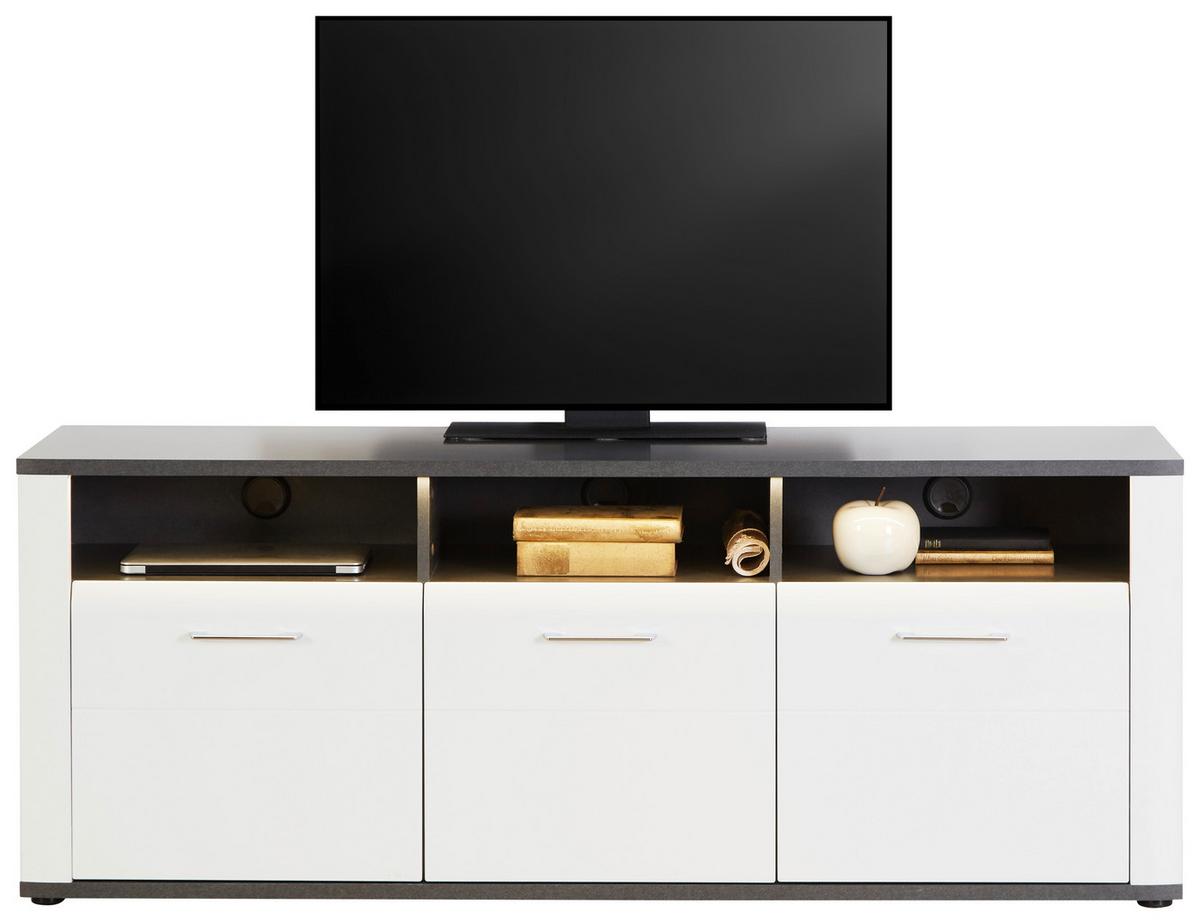 KOMODA POD TELEVIZI ALASSIO - bílá/černá, Moderní, kov/kompozitní dřevo (156,3/62/40,5cm) - Luca Bessoni