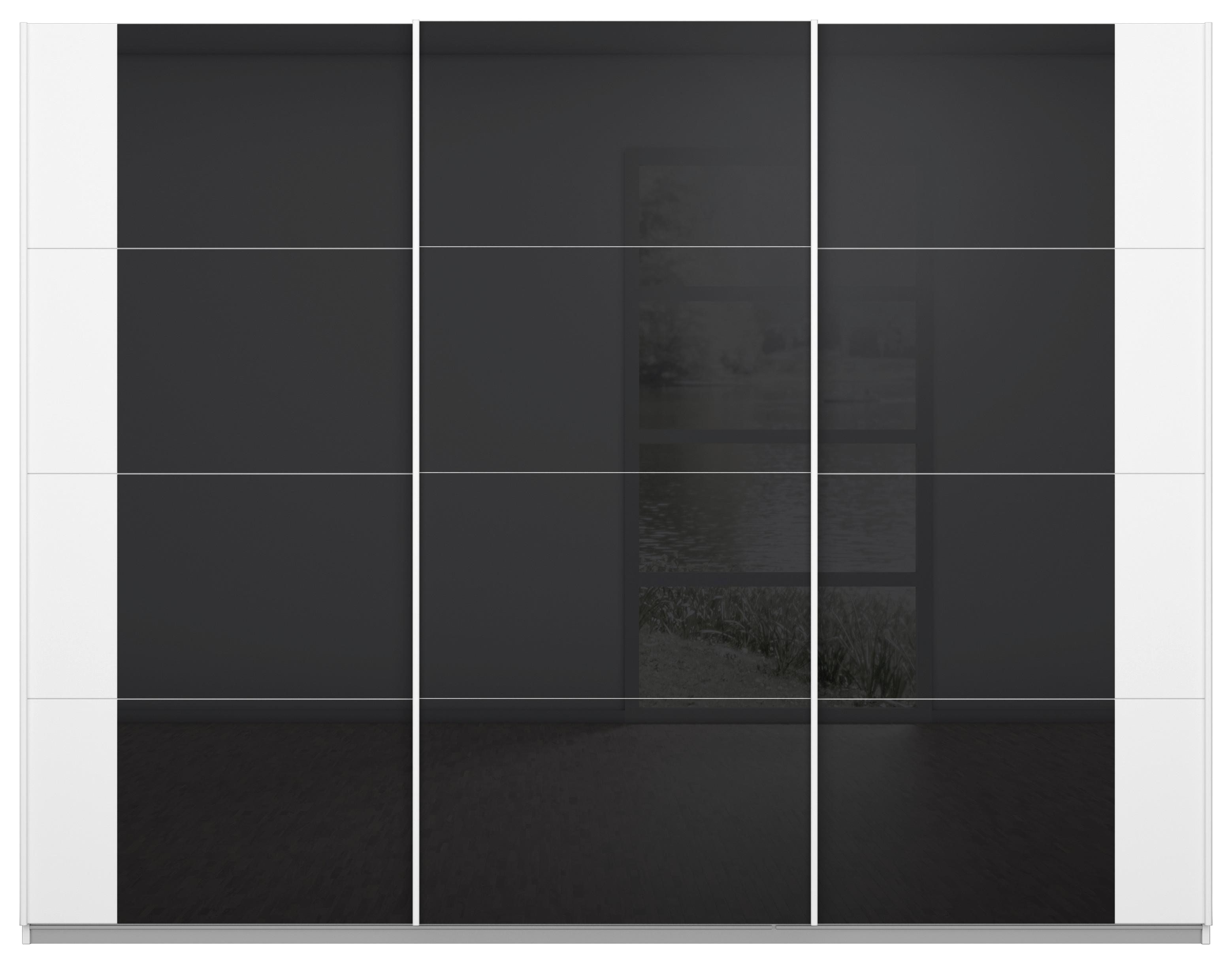Schwebetürenschrank Artemis B: 271 cm Anthrazit/Weiß - Anthrazit/Weiß, MODERN, Glas/Holzwerkstoff (271/210/62cm) - Rauch Möbel