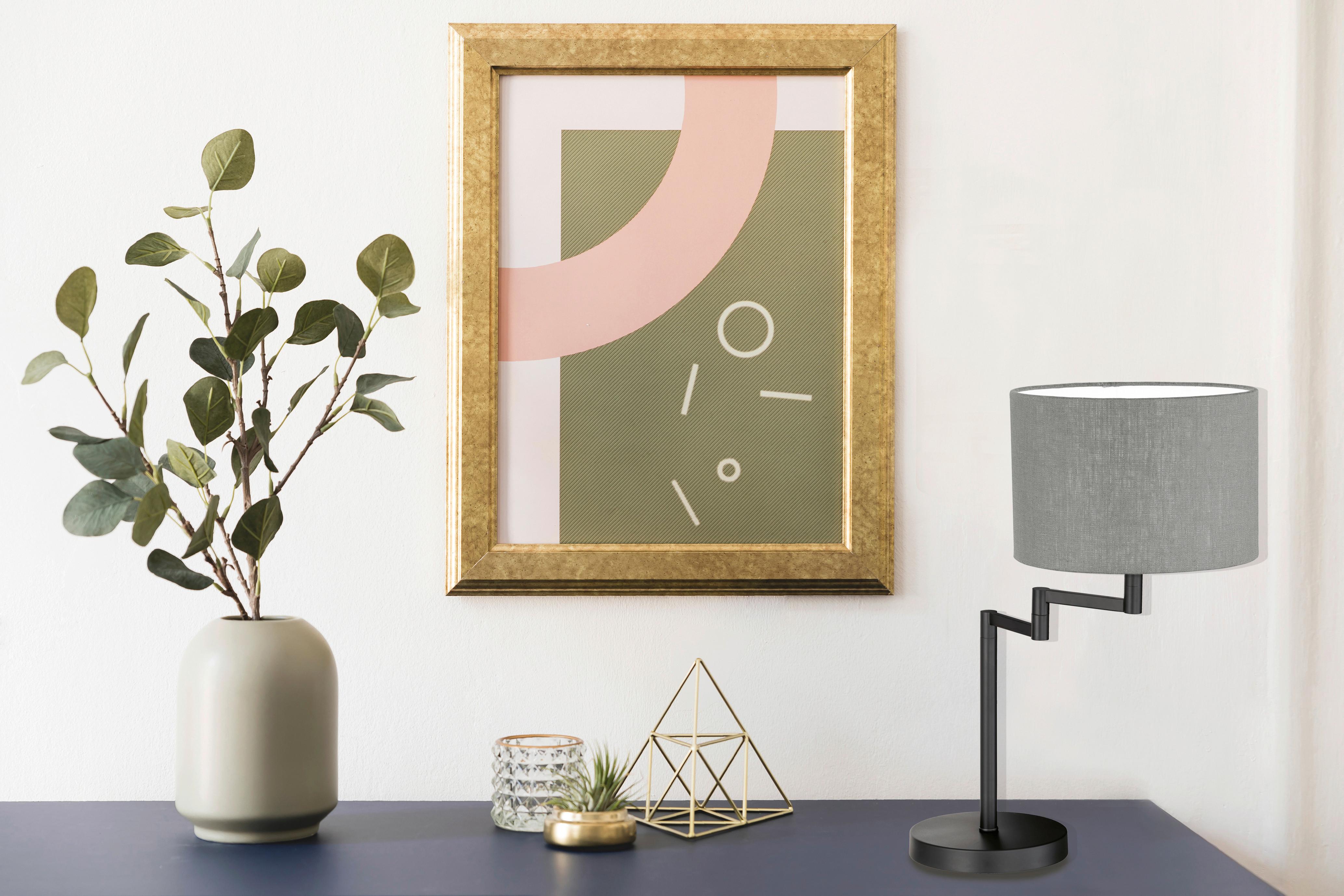 Tischleuchte 50575 Rota - Sandfarben/Schwarz, Basics, Textil/Metall (30/55cm) - Fischer & Honsel