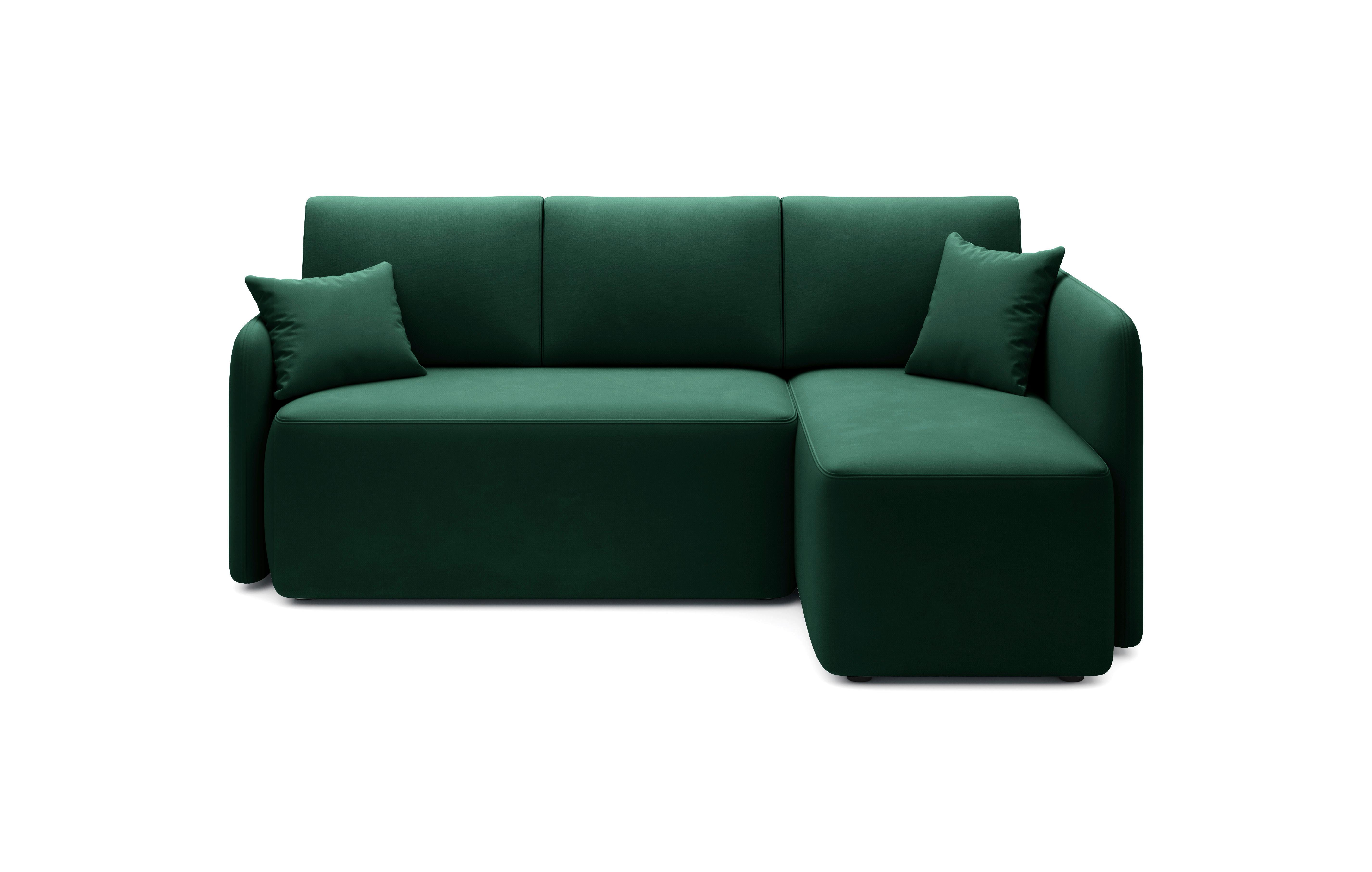 Ecksofa Hadson Grün S: 206x150 cm - Schwarz/Grün, Design, Textil (206/150cm) - MID.YOU