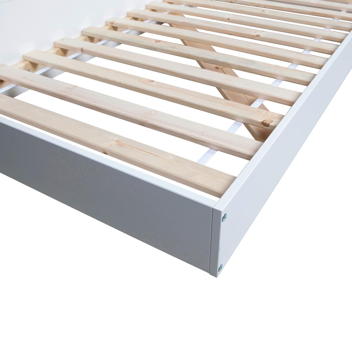 Bett Connect für Lattenrost Geeignet, Weiß 90x200 cm - Weiß, Design, Holz (90/200cm) - Livetastic