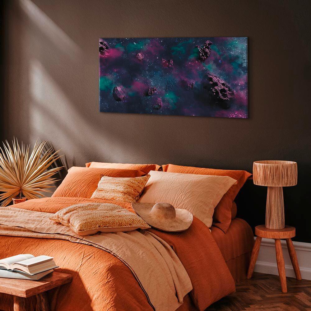 Leinwandbild Endless Space Violett Dunkelblau B: 120 Cm - Violett/Dunkelblau, Basics, Holz/Textil (120/60/1,2cm) - artgeist
