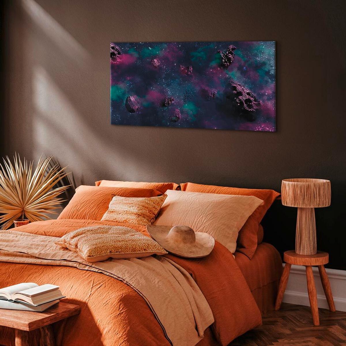 Leinwandbild Endless Space Violett Dunkelblau B: 120 Cm - Violett/Dunkelblau, Basics, Holz/Textil (120/60/1,2cm) - artgeist