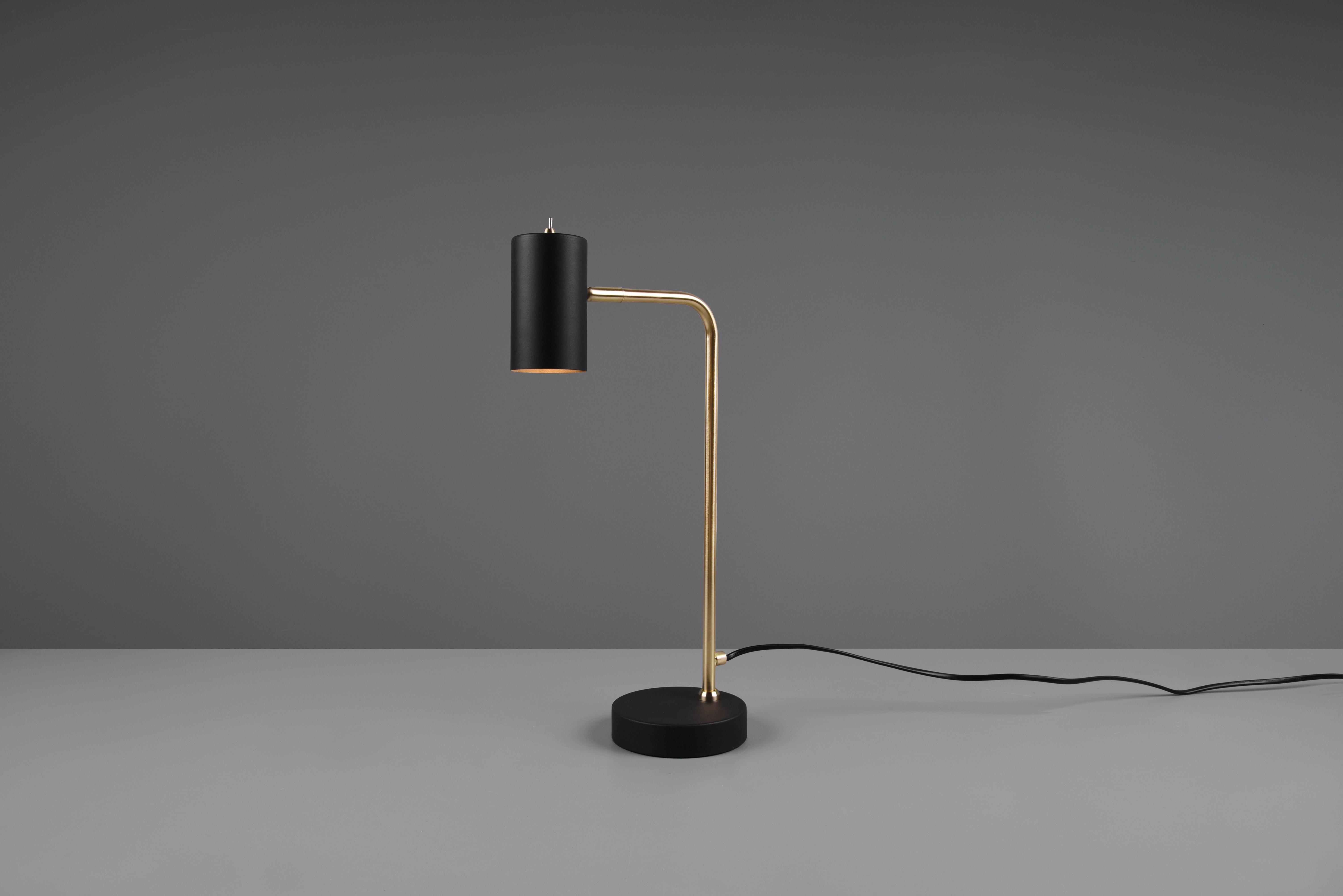 Tischlampe MERLEY von Trio Leuchten aus Metall in Schwarz/Messing Milieu